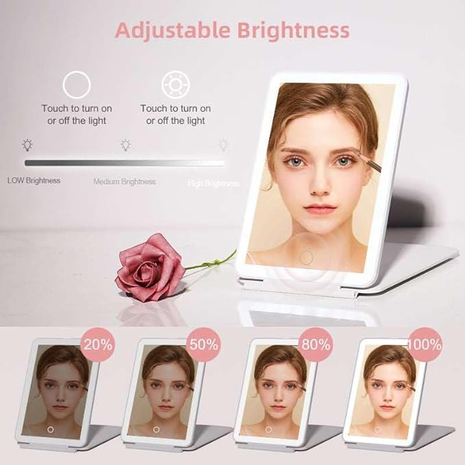 Irisé Portable LED Mirror - Rose Gold