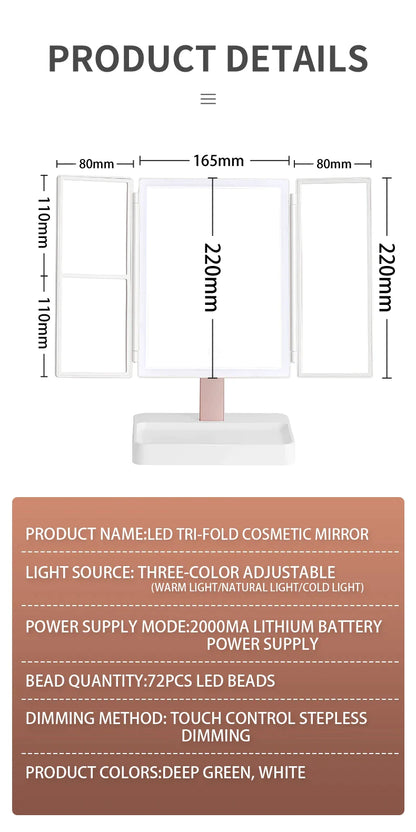 Illume Tri-Fold LED Mirror